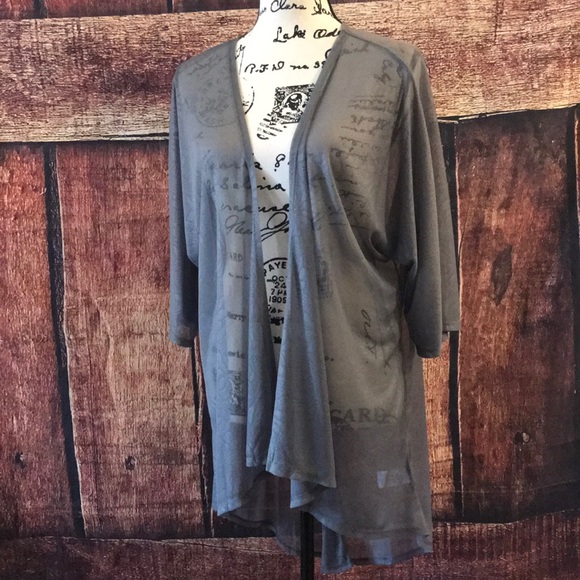 Lularoe grey cardigan floral print - Picture 2 of 4